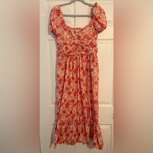Band of the Free Floral Red Puff Sleeve Dress